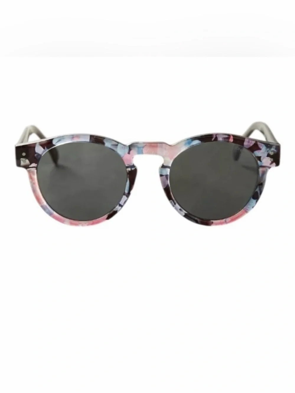 KOMONO Clement Floral Sunglasses NEW pink black round